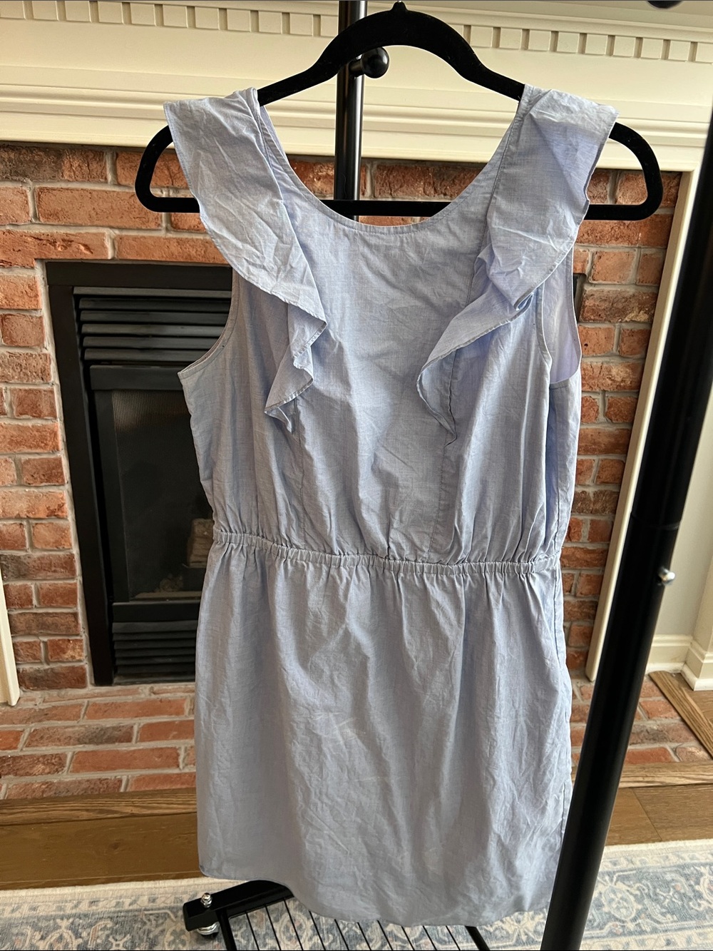 J. Crew Factory Pale Blue Ruffle Sleeveless Dress